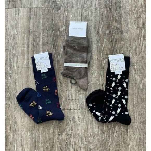 Calvin Klein Other - Calvin Klein Alfani Mens Assorted Print Dress Socks Black Blue Beige